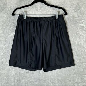 Lungeman‎ Long Shorts Mens Large Black Athletic Swim Lounge Workout 7" Inseam